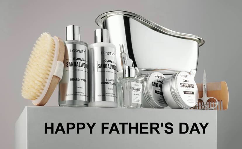 Mens Gifts, Sandalwood Beard Grooming Kit, Mens Grooming Kit for Boyfriend Dad, Him, 11pc Beard Straightener for Men Beard Care, Beard Growth and Trimming Gift, Beard Wash Growth Oil & More