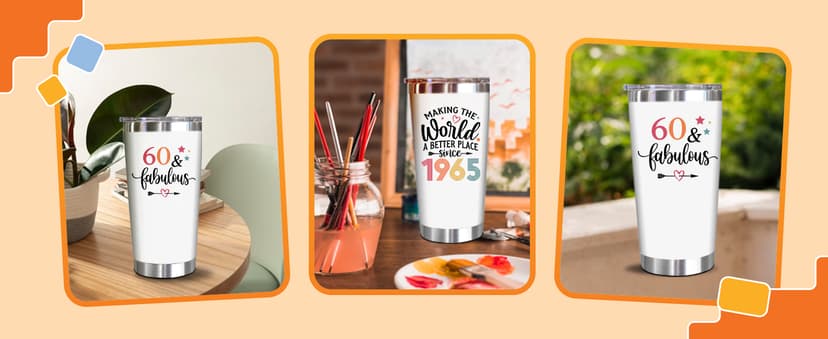 NewEleven 60th Birthday Gifts For Women - 1965 60th Birthday Decorations For Woman - 60 Year Old Gifts For Women, Mom, Wife - 20 Oz Tumbler