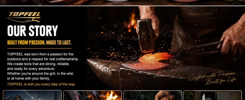 High carbon steel kitchen axe for meat cutting. Ideal for outdoor BBQ & camping. Premium birthday gift box for men & dad Topfeel Hand Forged Meat Cleaver,6.2" Viking Knife with Sheath gift for men B0FVSNSCRK