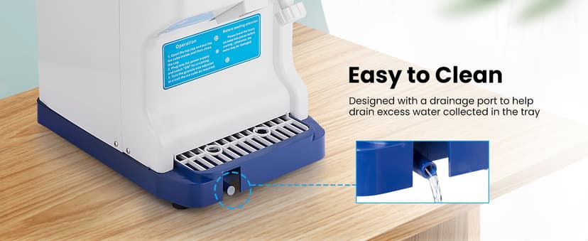 VIVOHOME Electric Ice Crusher Shaver Snow Cone Maker Machine 265lbs/hr for Home and Commercial Use Blue