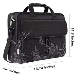 Taygeer Laptop Bag 15.6 Inch, Business Briefcase Gifts for Men Women, Water Resistant Messenger Shoulder Bag with Strap, Premium Office Bag, Carry On Laptop Case for Notebook/Computer/Laptop, Black