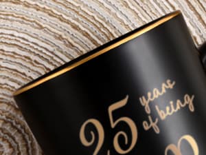 YHRJWN 25th Anniversary Presents, 25th Wedding Anniversary Presents for Couple Parents, 25th Mr Right Mrs Always Right Coffee Mugs, His and Hers Gifts, 14 Oz with Lids, Spoons and Gift Box