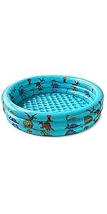 3 Rings Kiddie Pool for Toddler, 48”X12”,Kids Swimming Pool, Inflatable Baby Ball Pit Pool, Small Infant Pool (Blue)