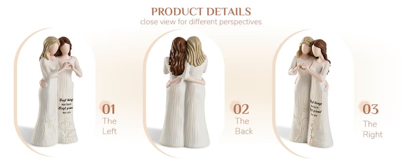 Best Friend Figurines - Friendship Bestie Gifts for Women - Christmas Birthday Gifts for Sisters from Sister