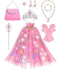 Toddler Dress Up Clothes with Accessories, Princess Toy for Kids Birthday Gift Light Up Princess Dress Up for Girls 3 4 5 6 Years Old B0F1N78G97