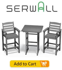 SERWALL Patio Dining Chair Set of 2,All Weather HDPE Outdoor Dining Chair, Blue