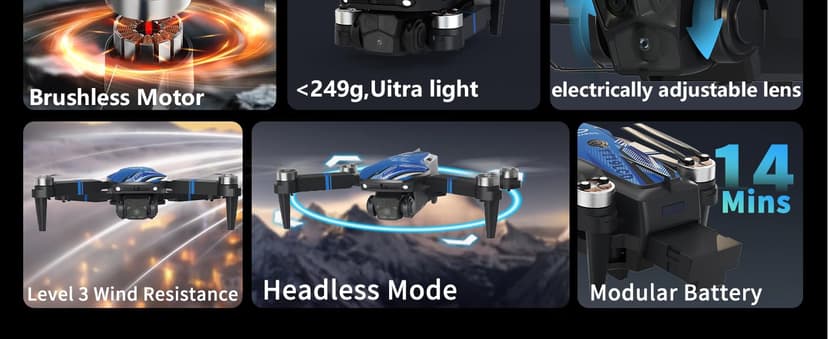 TTROARDS Drone with 4k Camera for Adults, Drone with LCD Screen 2.8 Inch, 32G SD Card, Professional Brushless Motor 270° Obstacle Avoidance, Foldable Remote Control Mini Quadcopter for Beginners