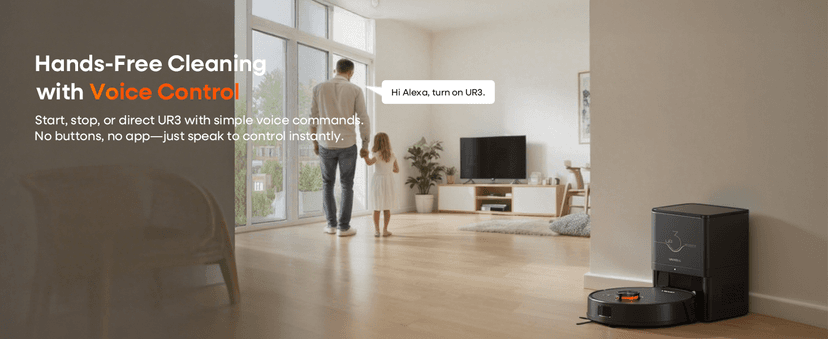 Robot Vacuum and Mop Combo,Lidar Navigation Robotic Vacuum Cleaner with 3.5L Self Emptying Station,5000Pa Vacuum Robot,180mins Runtime,No-Go&No-Mop Zones,App/Alexa/Remote Control,UR3