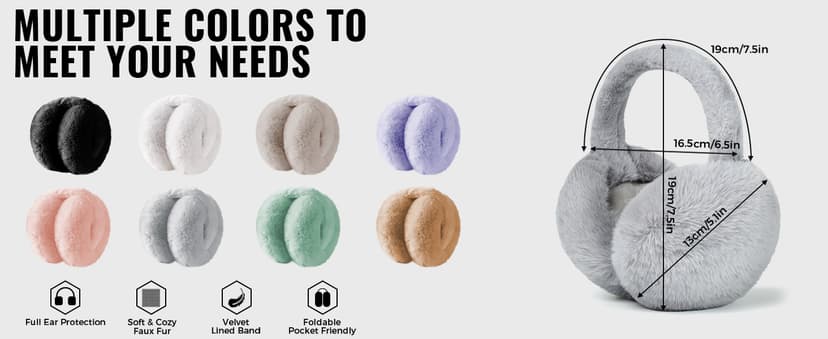 Buauty Ear Muffs Winter Women Men Soft Earmuffs Cute Ear Covers Cold Weather Fluffy Ear Warmers Headband Winter Accessories