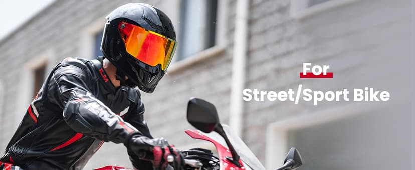 ILM Motorcycle Helmets for Adult Men Women Full Face DOT ECE Powersports Dual Visor Street Racing Helmet with Pinlock Cascos para Motos Model MF509 (War Damaged Gray, L)