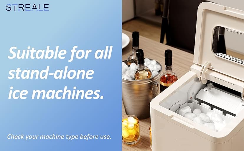 Ice Machine Cleaner Maker and Descaler - 100 Ice Maker Cleaner Tablets Compatible with All Major Brands, Nickel Safe Descaler Countertop Portable Commercial Icemaker Cleaning Solution