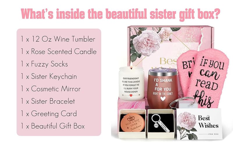 Birthday Gifts for Women - Best Friends Gifts for Women, Sister Birthday Gift Ideas, Unique Bestie Friendship for Woman, Christmas Gift for Best Friend Bestie Sister