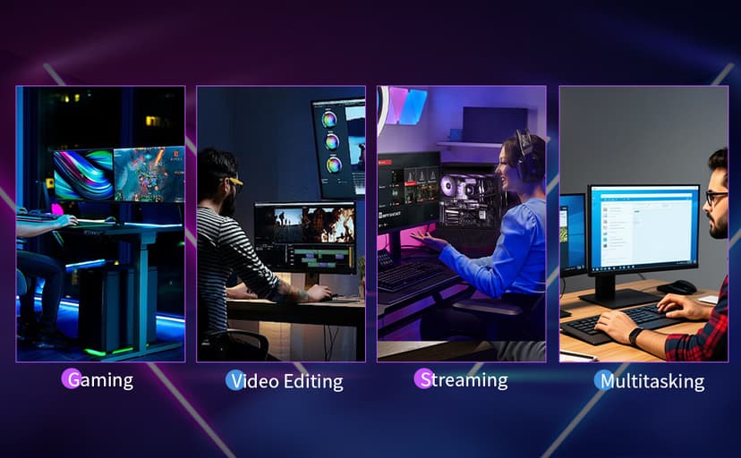 STORMCRAFT Sirius AI Gaming Desktop - Intel i5 14400F up to 4.7GHz, RTX 5060 GDDR7, 32GB DDR5 RGB 6000MHz, 1TB NVMe Gen4 SSD, Intel B760 Motherboard, 650W Gold PSU, Win 11 Home VR Ready