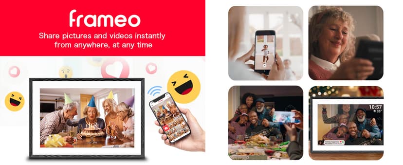 Digital Picture Frame, 10.1'' Frameo Digital Frame Wifi, 32GB Memory, 1280*800 HD Touch Screen Digital Photo Frame, Wall Mountable, Auto-Rotate, Share Instantly, Wedding, Birthday Gifts for Women, Mom