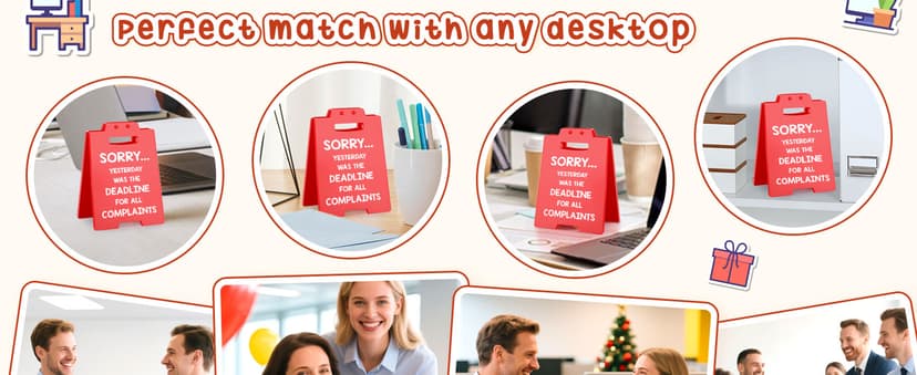 Funny Office Decor Christmas Boss Gifts for Women Men White Elephant Gag Gifts for Female Male Boss Lady Manager Supervisor Coworkers, Nurses Teacher Principal Xmas Gift Cubicle Accessories Red Sign