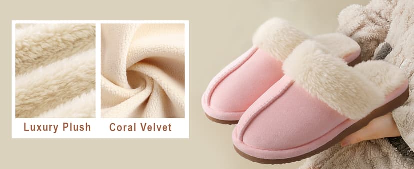 Litfun Women's Fuzzy Memory Foam Slippers Fluffy Winter House Shoes Indoor and Outdoor