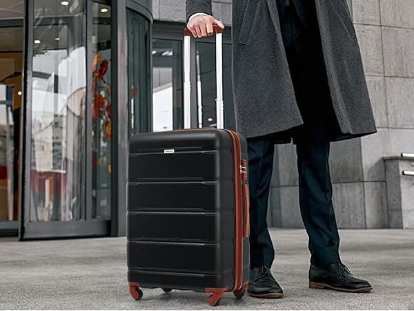 Merax Luggage 3 Pcs ABS Hardside Luggage Sets Spinner Wheels Suitcases