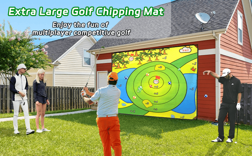 Battle Golf Chipping Game,Upgrade 80”x80” Large Chipping Mat,Play Outdoor Sticky Golf for Adults,Unique Multiplayer Indoor Outdoor Friends Family Yard Target Game