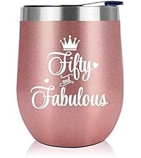 NewEleven 60th Birthday Wine Tumbler - 1965 Birthday Gift For Women | 12 Oz Capacity | Happy 60th Celebration Gift | For Mom, Wife, Aunt