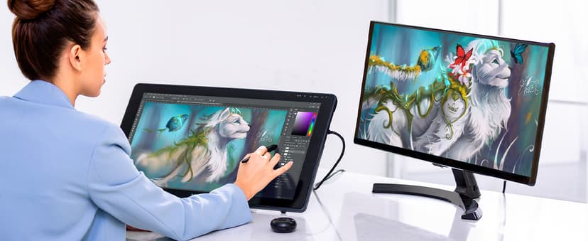 HUION KAMVAS 22 Drawing Tablet with Screen 120% sRGB PW517 Battery-Free Stylus Adjustable Stand, 21.5inch Pen Display for Windows PC, Mac, Android