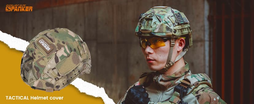 EXCELLENT ELITE SPANKER Tactical Helmet Cover, Military Fast Helmet Cover for Ops-Core Fast PJ/MH in Size M/L -Without Helmet
