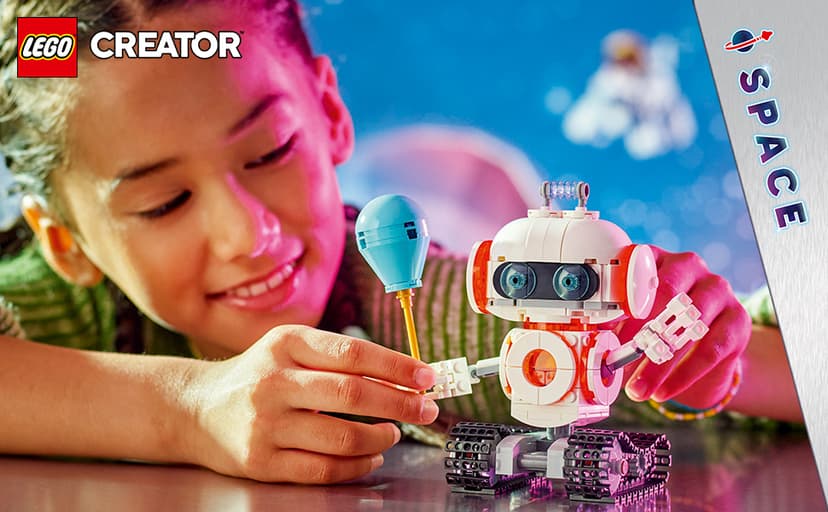 LEGO Creator 3 in 1 Space Robot Toy - Building Toy Kit for Kids with 3 Options, Robot, Spaceship, or Dog - 8 Year Old Boy & Girl Birthday Gifts - 31164