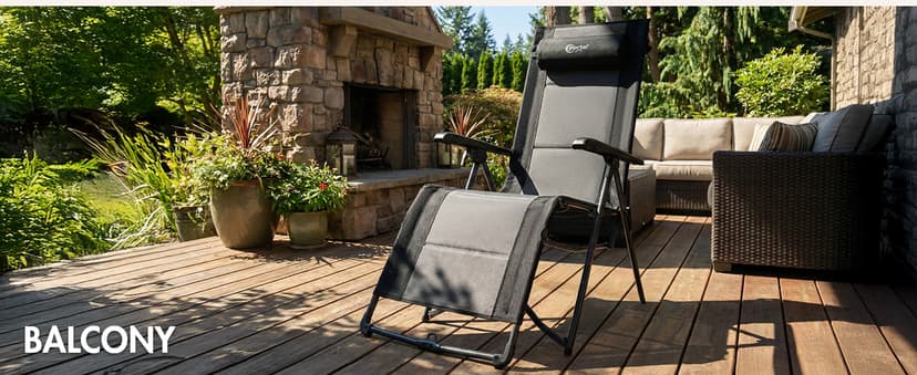 Portal Portable Zero Gravity Chair, Lounge Chair Outdoor Oversized Zero Gravity Chair Folding Lounge Chair with Adjustable Pillows and Cup Holder for Poolside Backyard and Lawn, Support 350lbs