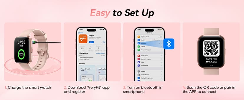 Fitpolo Fitpolo Smart Watches for Women Android iPhone, 1.8'' Women Smartwatch with Alexa Built-in, Bluetooth Calls, IP68 Waterproof, 7 Days Battery, Heart Rate/Sleep/SpO2 Monitor, 110 Sports Mode