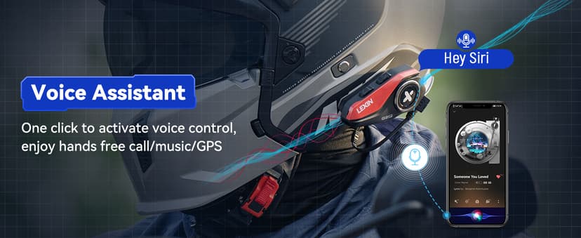 LEXIN G2P Motorcycle Helmet Bluetooth Headset, Group Intercom Communication System, FM Radio/ 6 Shells/Universal Pairing/Private Talk/Noise Cancellation, Fit for Snowmobile/ATV, 1 Pack