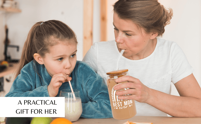 Gifts for Mom from Daughter Son - Birthday, Mothers Day, Christmas Mom Gifts for Wife, Her - Gift Ideas for Mama, Mother - Gift for New Moms, Mothers - 16 Oz 2-sided Can Glass