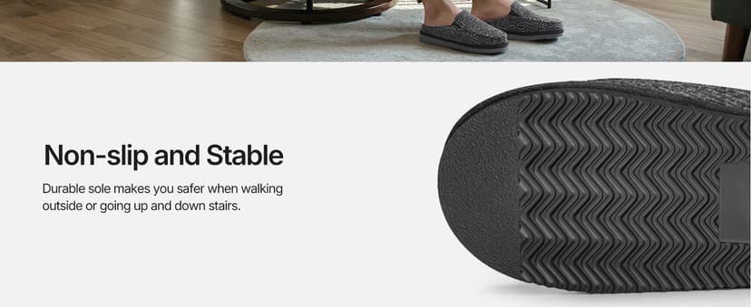 ATHMILE Mens Moccasins House Slippers Slip-on House Shoes with Warm Furry Faux Fur Cotton-Blend High-Density Memory Foam Non-Slip Sole for Indoor Outdoor