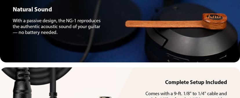 KNA NG-1 Piezo Pickup for Nylon String Guitar, Classical, Flamenco, Natural Acoustic Tone, Lightweight, Detachable, Easy Installation, Passive No Battery Required, Handcrafted in Europe