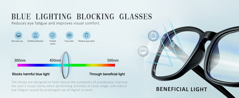 Reading Glasses for Women Men - Blue Light Blocking UV Filter Computer Readers,Anti Eyestrain Eyeglasses