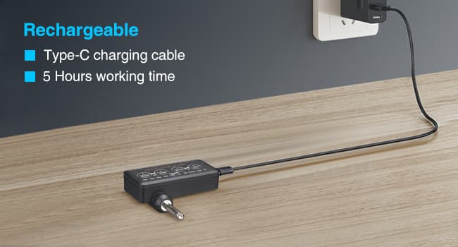 LEKATO Micro Guitar Headphone Amp Bass Guitar Headphone Amplifier with Multi Effects - Amp Models, IR Loading, Tuner, Rechargeable Electric Headphone Amplifier Delay Reverb Chorus Overdrive Portable