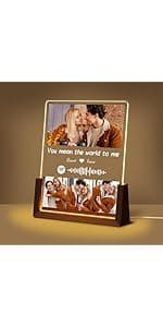 Personalized Besties Friendship Gifts For Women Her, Best Friend Birthday Gifts, Custom LED Acrylic Plaque With Photo Frame Name, Customized Long Distance Christmas Gift For BFF Bestie Sister