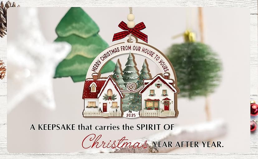 Neighbor Christmas Ornament 2025 – Neighbor for Women Men, Friendship Ornament for Bestfriends, Merry Christmas Next Door Neighbor Gift Idea, Wooden Hanging Tree Decoration