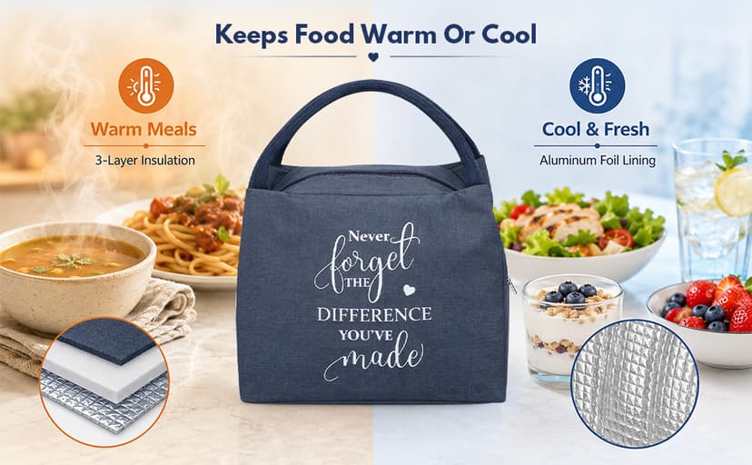 Insulated Lunch Bag, Reusable Leakproof Tote Box, Inspirational Thank You Gift, Teacher Coworker Volunteer Customer Nurses 16 Pcs Christmas Employee Appreciation Gift Bulk Team Staff Classic B0GHNFCD4H
