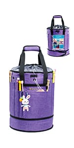 Expandable Crochet Bag - Knitting Bag Storage Organizer with Zipper Closure - Ideal Gift