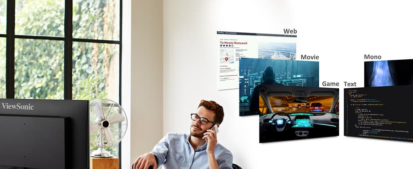 ViewSonic VA2247-MH 22 Inch 1080p Monitor, 100Hz Refresh Rate with FreeSync for Smooth Workflows, Ultra-Thin Bezels, HDMI, and VGA Inputs