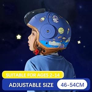 Retro Kids 3/4 Motorcycle Half Helmet,DOT Approved Toddler Vintage Open Face Electric Scooter Go-Kart Dirt-Bike ATV Youth Child Moped Bicycle Helmets for 2-14 Years Old