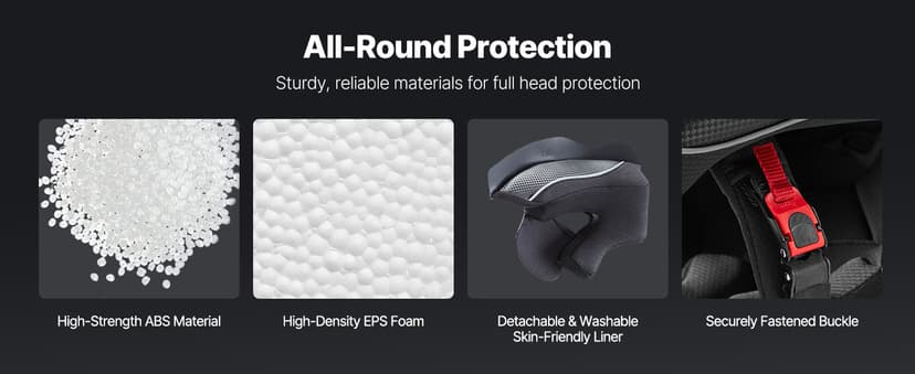 VEVOR Full Face Motorcycle Helmet DOT Approved, Dual Visor & Interchangeable Lens, Smart Street ABS Helmet Comfortable Motocross Helmet, Fit for Youth & Adults