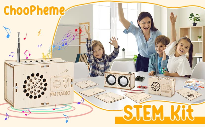 Stem Projects Toys for Boys age 8-12 12-14 Science Kit Building Own Bluetooth Speaker & FM Radio DIY Electronics Kit Science Experiments Kid 9-12 Boy Toys Birthday Gift 8 9 10 11 13 Year Old Teen Girl
