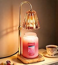 Candle Warmer Lamp with Timer Dimmer, Birthday Gifts for Mom Women Friend Sister, House Warming Gifts, Vintage Clear Wax Melt Warmer, Fall Decorations Office Apartment Dorm Room Home Decor