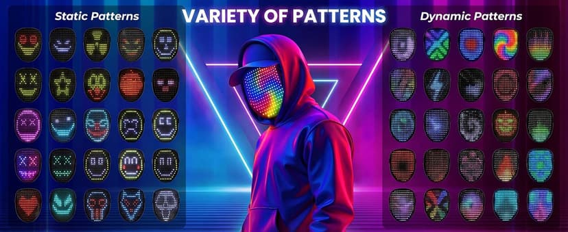 Gift for Halloween Digital Mask Birthday Christmas Rave Party,Cool Toy for Kids Adults,50 Changing Face Patterns,Rechargeable MEGOO Led Light up Mask with Gesture Sensing, Halloween Gifts for Teen Boys B09Y9DT9W7