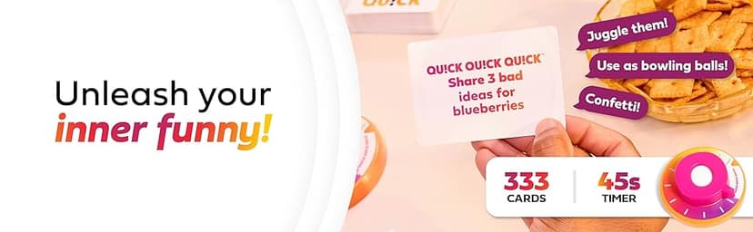 Quick Quick Quick By Relatable, Unleash Your Inner Funny with The Ultimate Party Games for Friends and Family Game Night, Perfect Adult Games & Kids Games, The Fastest Way to Have Fun, Ages 8 to 108