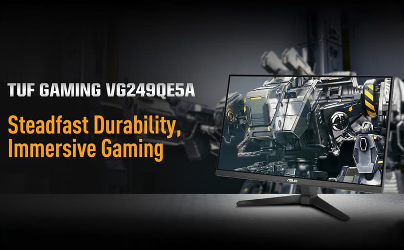 ASUS TUF Gaming 24” (23.8” viewable) 1080P Monitor (VG249QE5A) - FHD, 144Hz Overclock to 146Hz, IPS, Extreme Low Motion Blur Sync, 1ms, Speakers, Variable Overdrive, DisplayWidget Center, 3yr Warranty