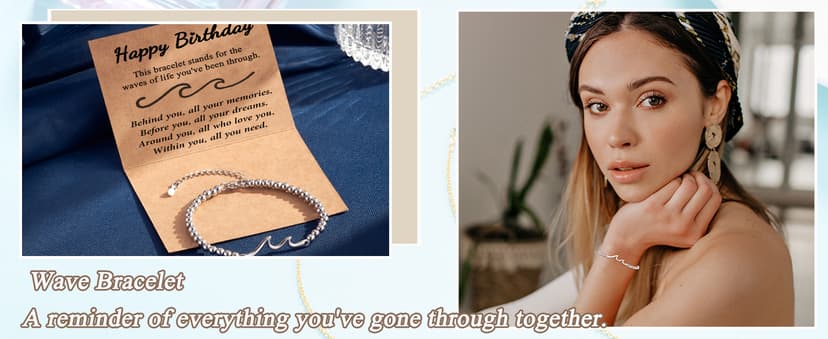 Tarsus Birthday Gifts for Women, Through The Waves of Life, Birthday Bracelet for Women Friend Sister Daughter Mom Grandma...