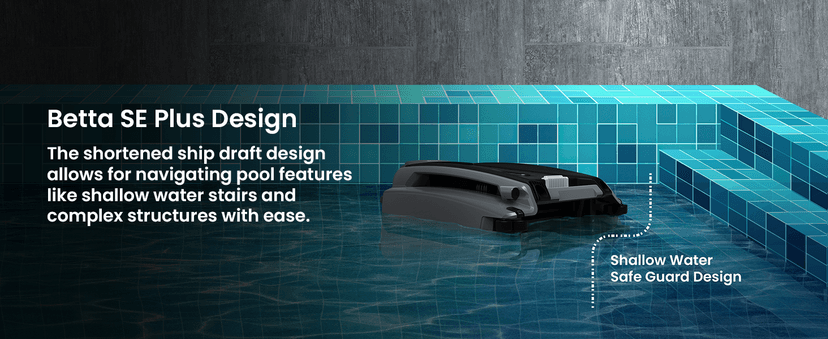 Betta SE Plus - Solar-Powered Robotic Pool Skimmer with 24/7 Continuous Cleaning Power, Dual Charging Options, Twin Salt Chlorine Tolerant Motors, and Shallow Water Safeguard