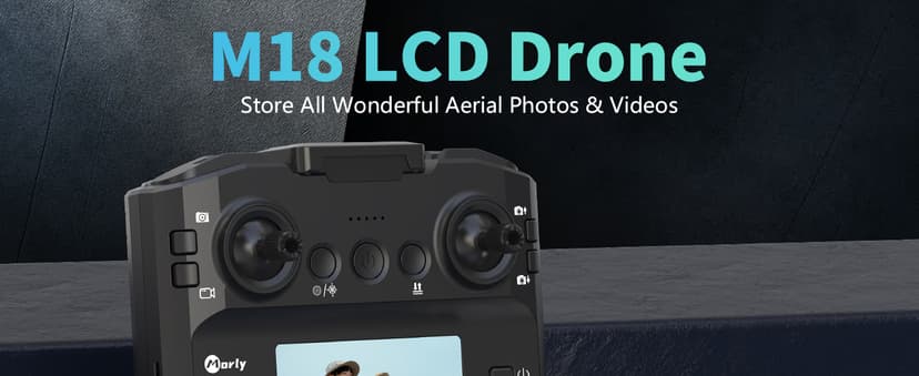 M18LCD Drone with 4K Camera for Adults Drone with Screen on Controller Brushless Motor Optical Flow Positioning Headless Mode One Key Takeoff/Landing RC Quadcopter for Beginners Adults Gifts