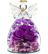 Christmas Flowers Gifts for Women, Mom Birthday Gifts for Christmas, Galaxy Glass Rose Forever Preserved Flowers Eternal Crystal Roses Xmas Gifts for Grandma Wife Sister Her Friends, Colorful